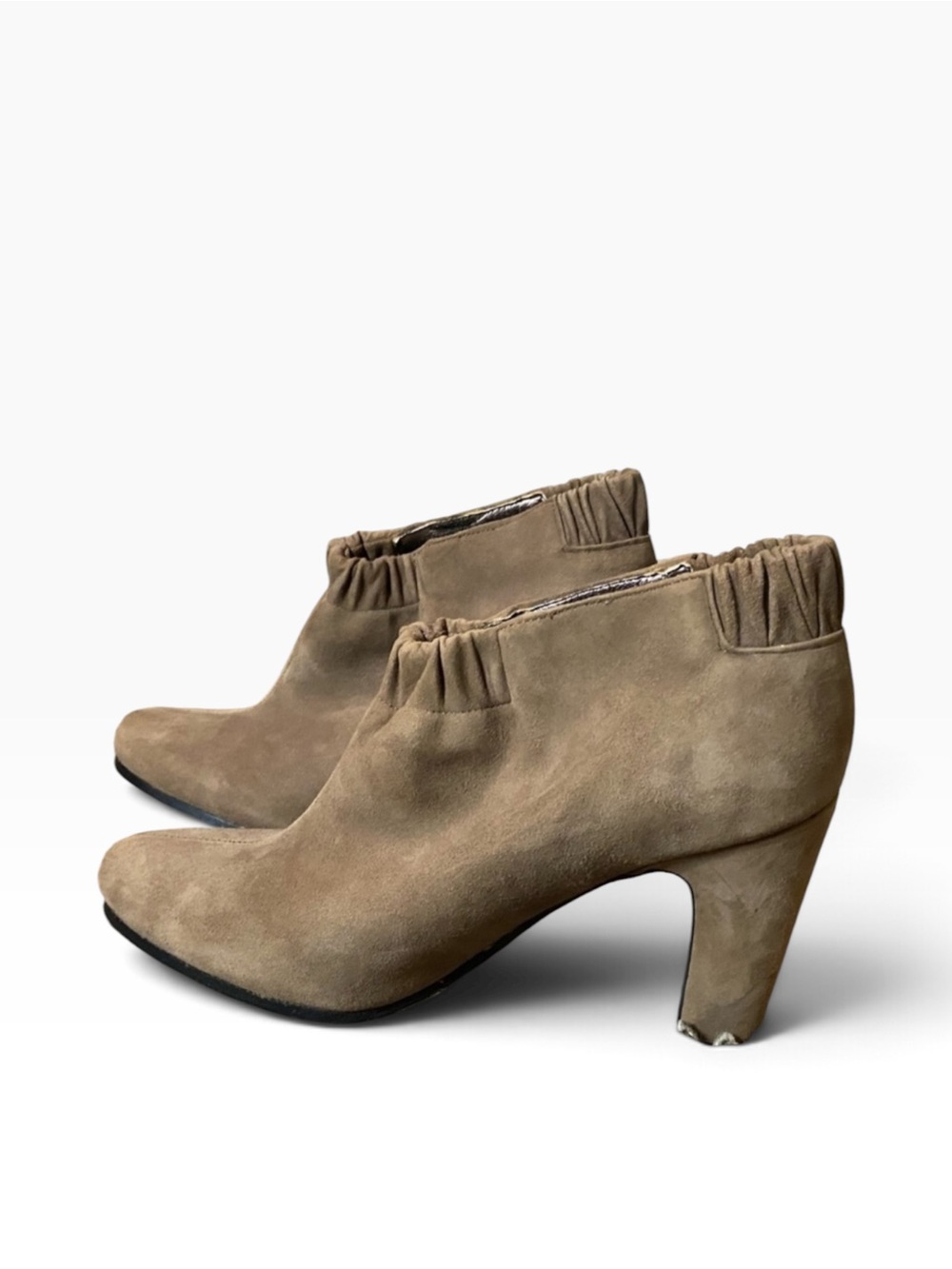 Sam Edelman Simone Suede Ankle Booties Brown Tan Block Heel Size 7